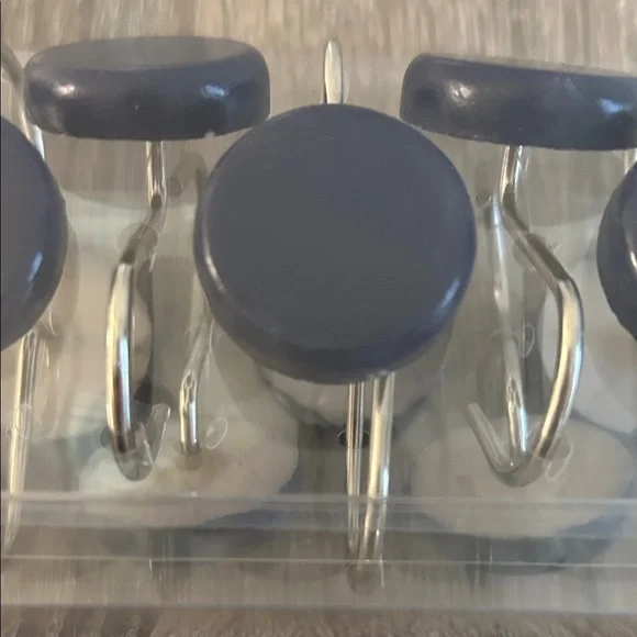 Dark Blue Shower Curtain Hooks - Picture 2 of 2